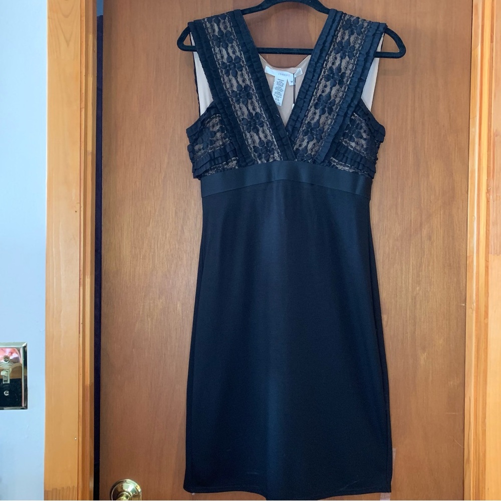 Studio. M Women’s, Medium NWT, Black Bodycon Dress, with lace sleeveless top.